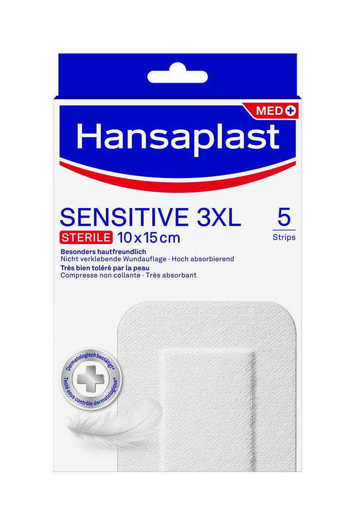 HANSAPLAST Pansements Sensitive 3XL | Protection Douce 5 Pièces