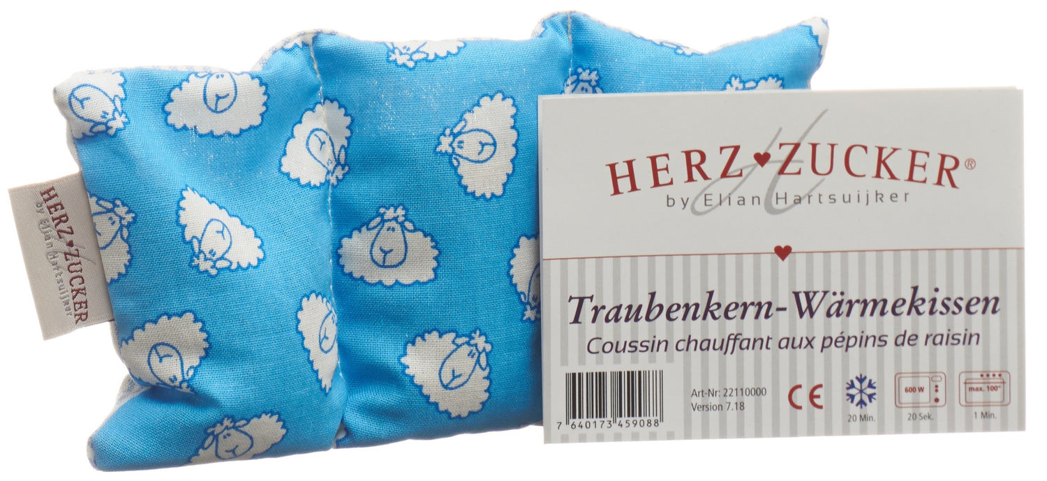 HERZZUCKER Coussin chauffant pépins de raisin 18 x 10 cm Bébé Mouton Douceur Apaisante