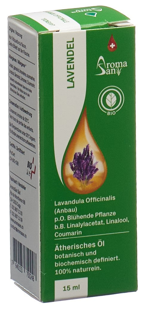 AROMASAN Huile Essentielle Lavande Bio 15ml | Relaxation &amp; Bien-être