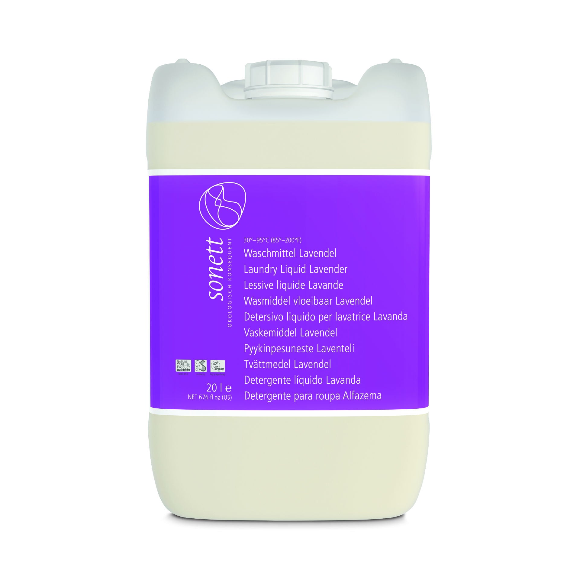 SONETT Lessive Liquide Lavandin 30-95°C Écologique Bidon 20L