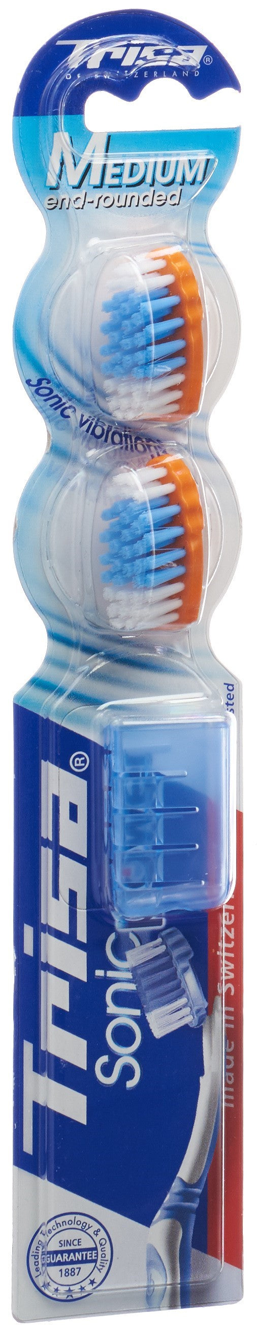 TRISA SONICPOWER Brossettes Remplacement Medium Efficacité Propreté | 2 Pièces