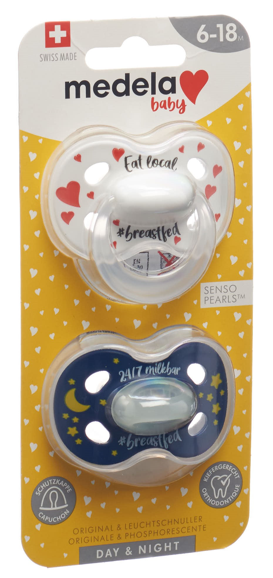 Medela Sucette Day&amp;Night 6-18 mois Bébé | Lot 2 pièces