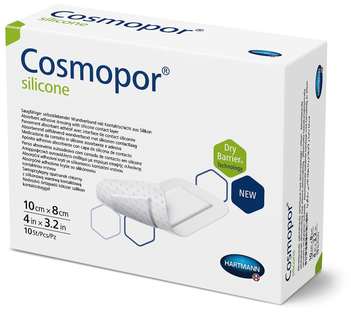 COSMOPOR Pansement Silicone 10 x 8 cm Cicatrisation Douce | 10 Pièces