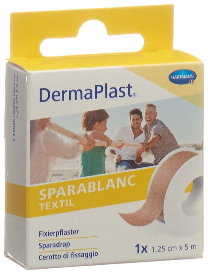 DERMAPLAST Sparadrap Textile Chair 1.25 cm x 5 m | Soin Blessure Discret