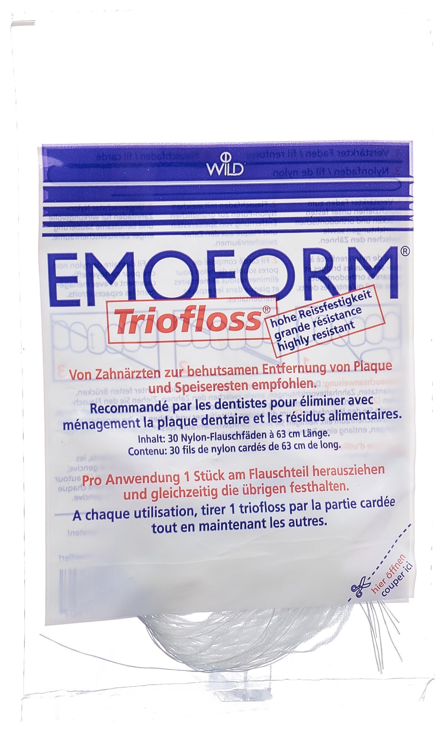 EMOFORM Triofloss Soin Dentaire Nettoyage Interdentaire | 30 Pièces