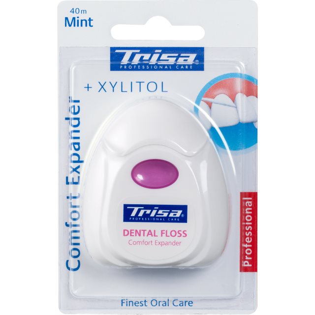 TRISA Comfort Expander Fil Dentaire Menthe Xylitol 40m | Soin Buccal Premium