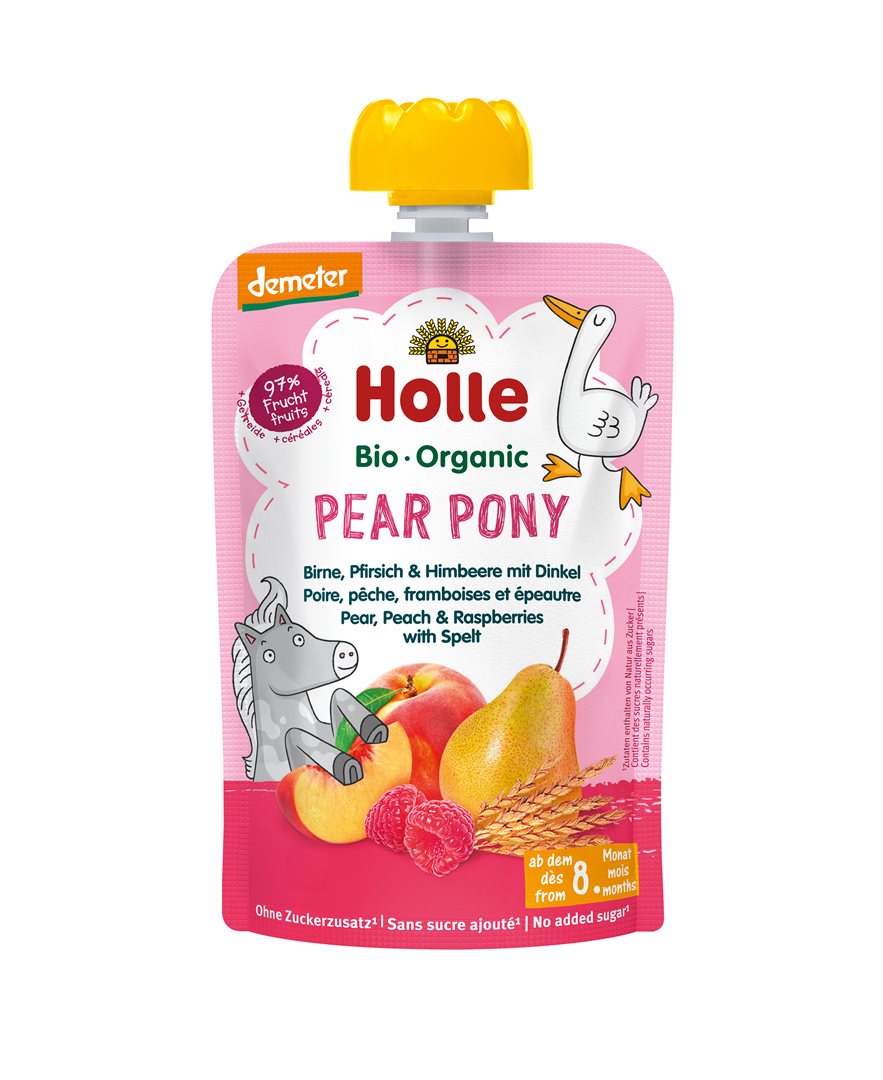 Holle Poire Pêche Framboise Compote Bébé 100g