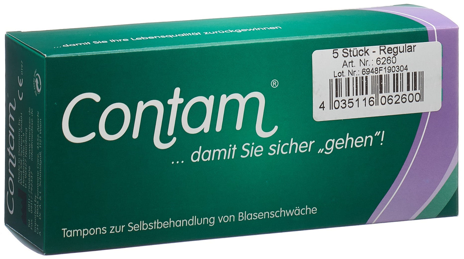CONTAM Tampons Vaginal Régulier 28mm Confort &amp; Sécurité | Lot de 5