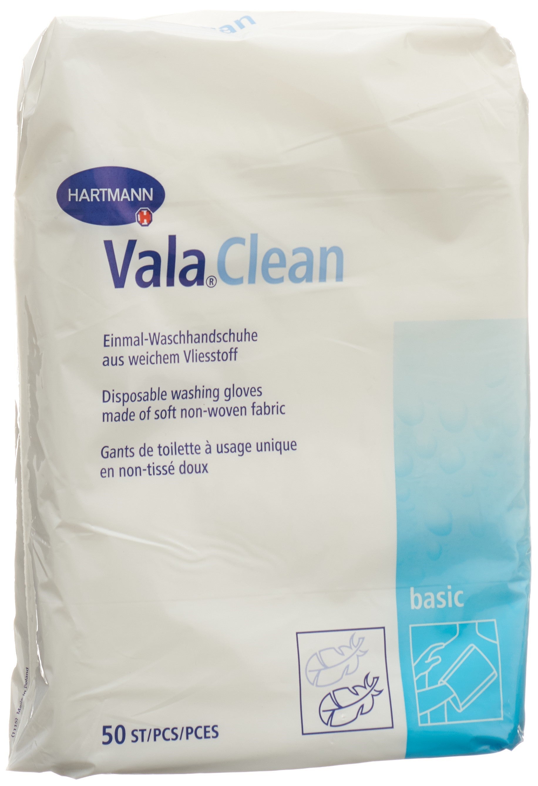 VALACLEAN Basic gant toile uniq 15.5x22.5cm 50 pce