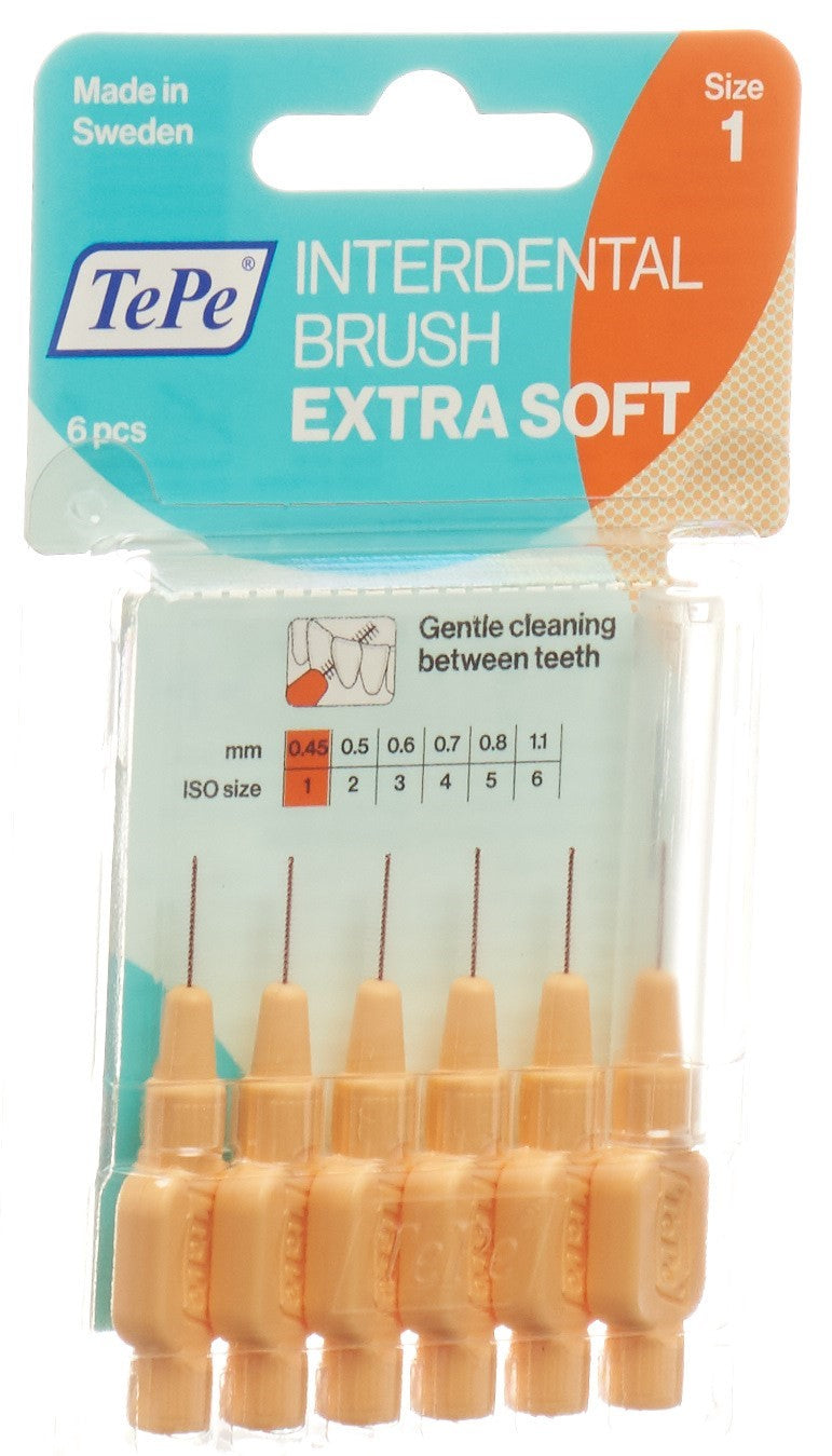 TEPE Brossettes Interdentaires X-Soft 0.45mm Orange | Lot de 6