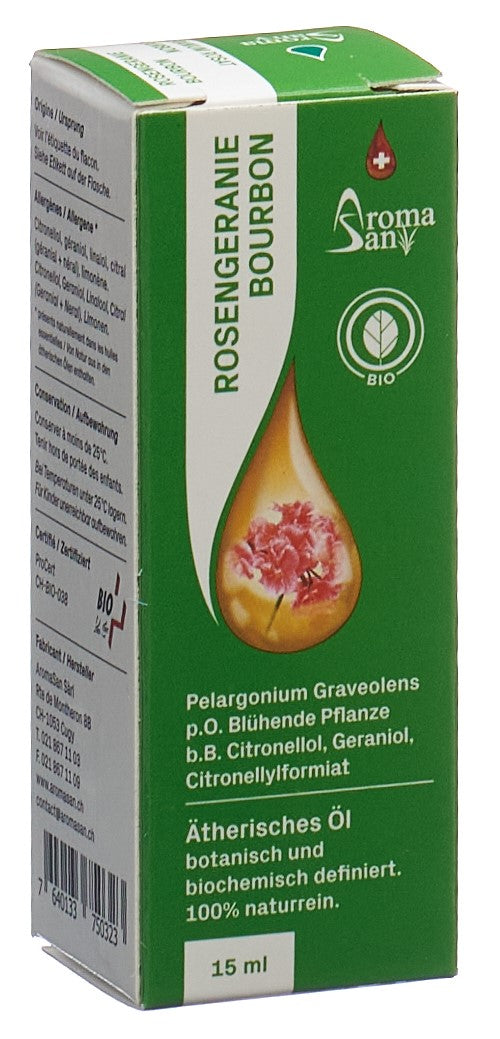 AROMASAN Huile Essentielle Géranium Odorant Bio 15 ml | Soin Apaisant