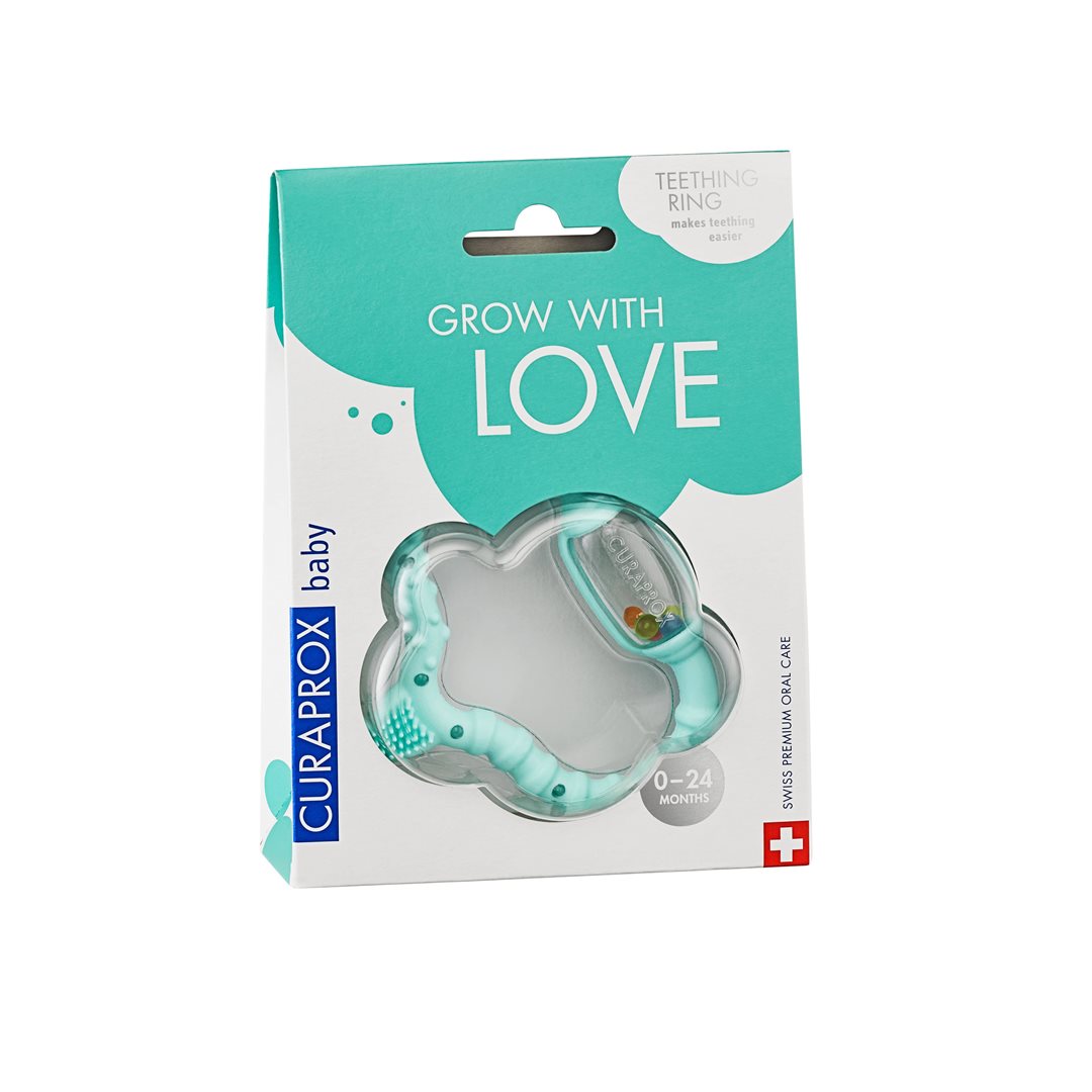 CURAPROX Anneau de Dentition Bébé Vert Soulage Douleurs | 1 pièce