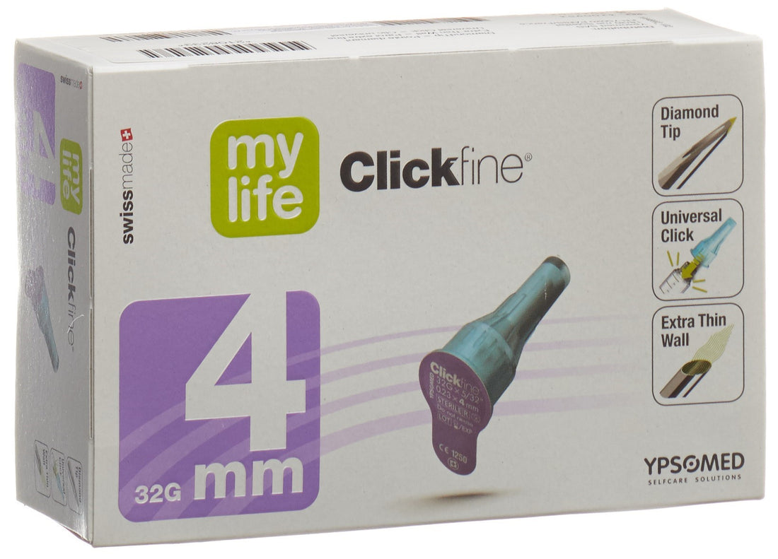 MYLIFE CLICKFINE Aiguilles Seringue 4mm 32G Confortables | Boîte 100