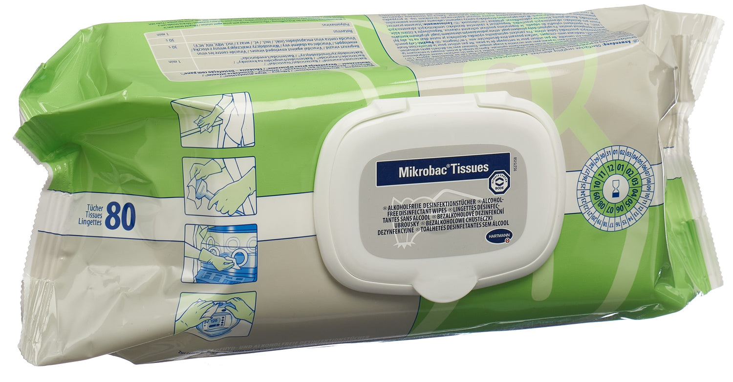 MIKROBAC Lingettes Désinfectantes 80 Lingettes | Nettoyage &amp; Hygiène