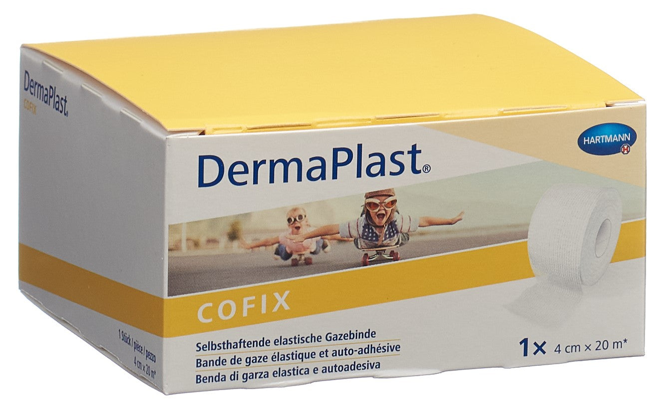 DERMAPLAST CoFix Pansement Compressif 4 cm x 20 m Blanc | Fixation Forte