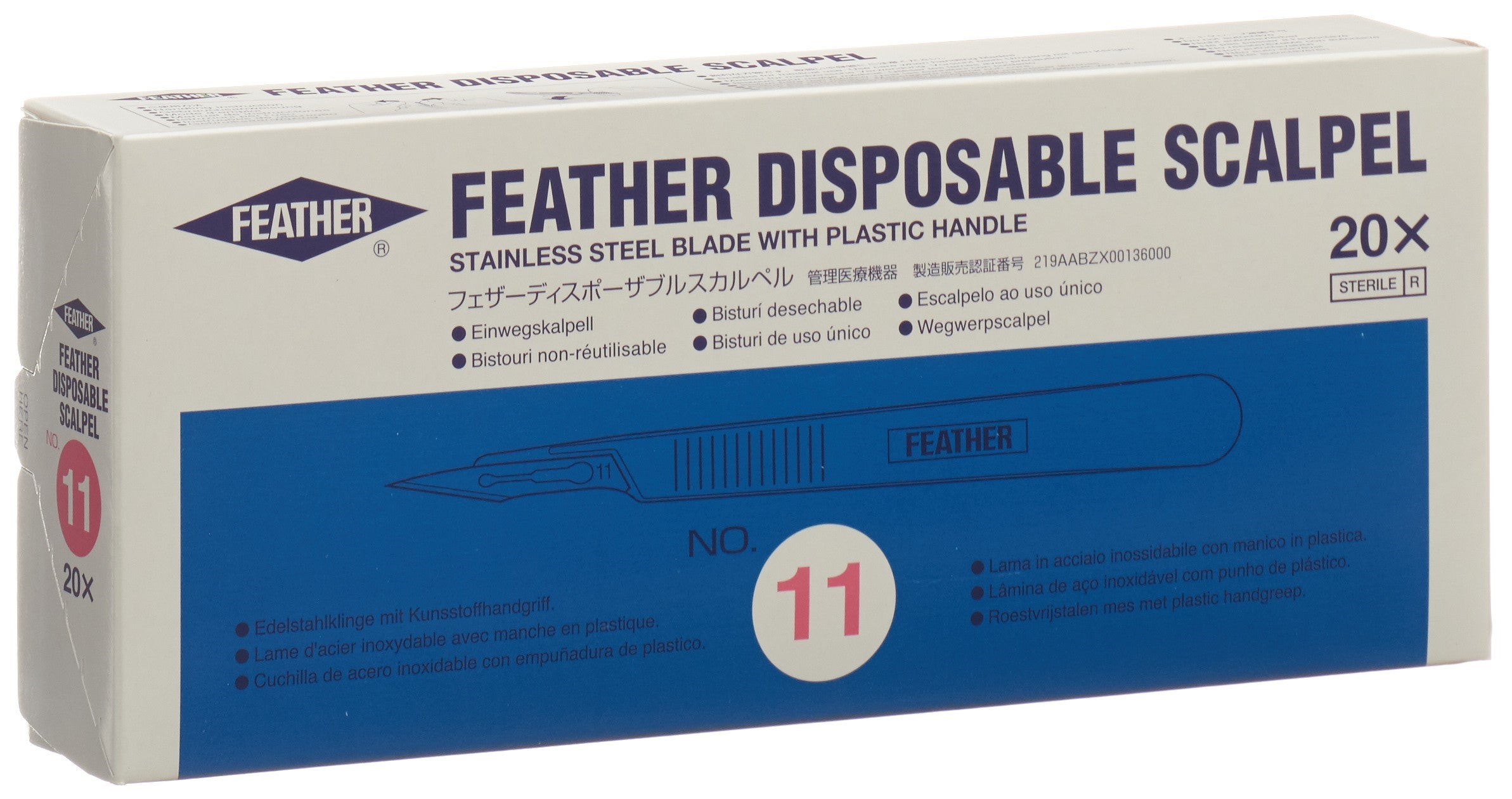 Scalpel Feather N°11 Stérile 20 Pièces | Chirurgie Précise