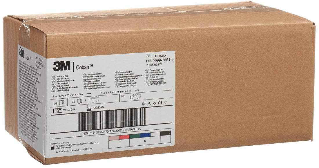 3M COBAN bande adhé 7.6cmx4.57m bleu 24 pce