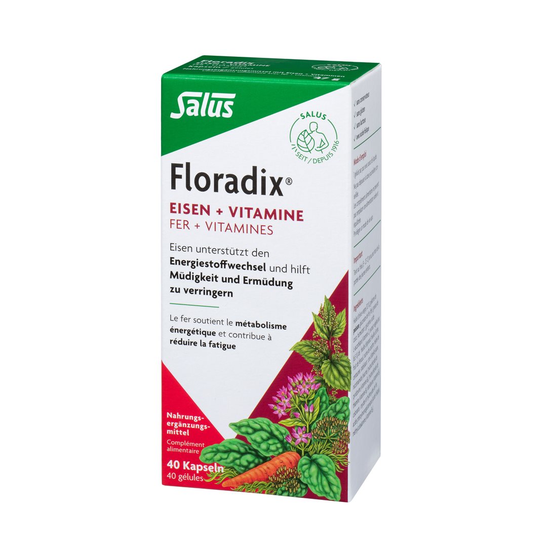 Floradix Fer + Vitamines Complément Alimentaire Énergie | 40 Capsules