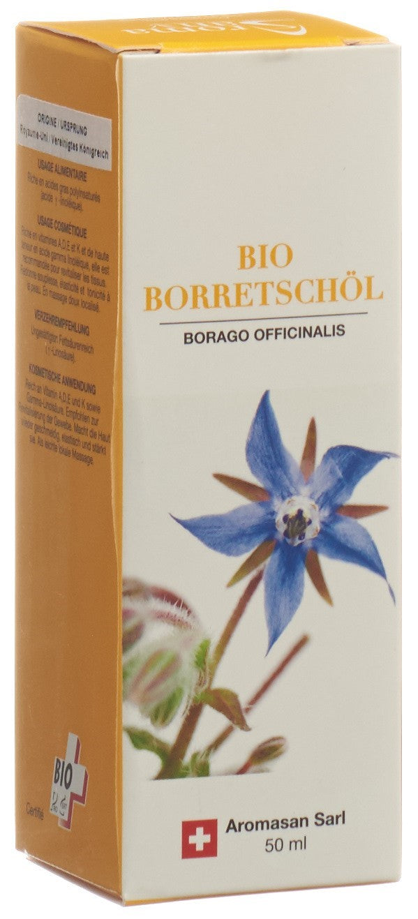 AROMASAN Huile de Bourrache Bio 50 ml | Soin Peau Sèche