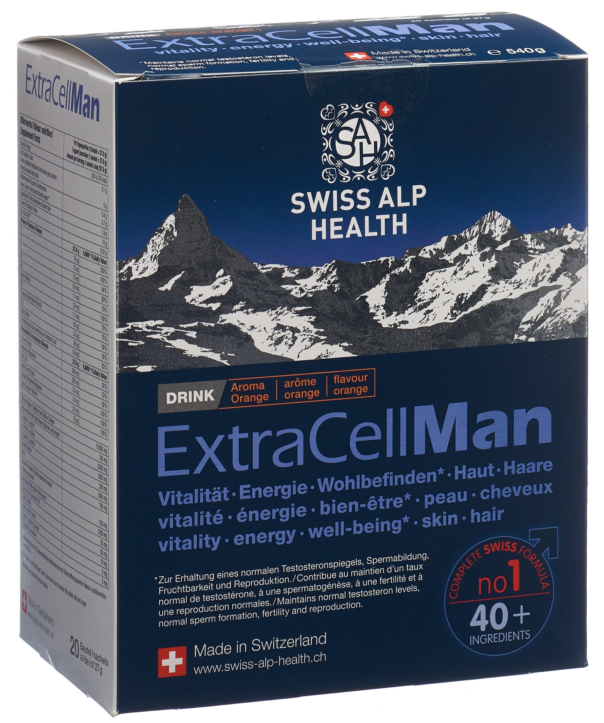 EXTRA CELL Boisson Énergisante Homme 20 Sachets 27 g