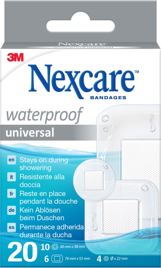 3M NEXCARE Waterproof univer pansem 3 taill 20 pce
