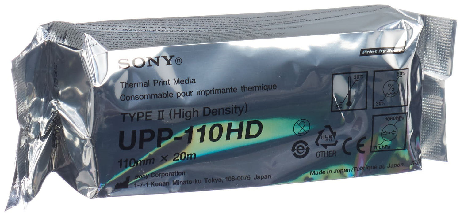 Sony UPP-110HG Papier Vidéo Haute Densité 110mm x 20m | Impression Claire