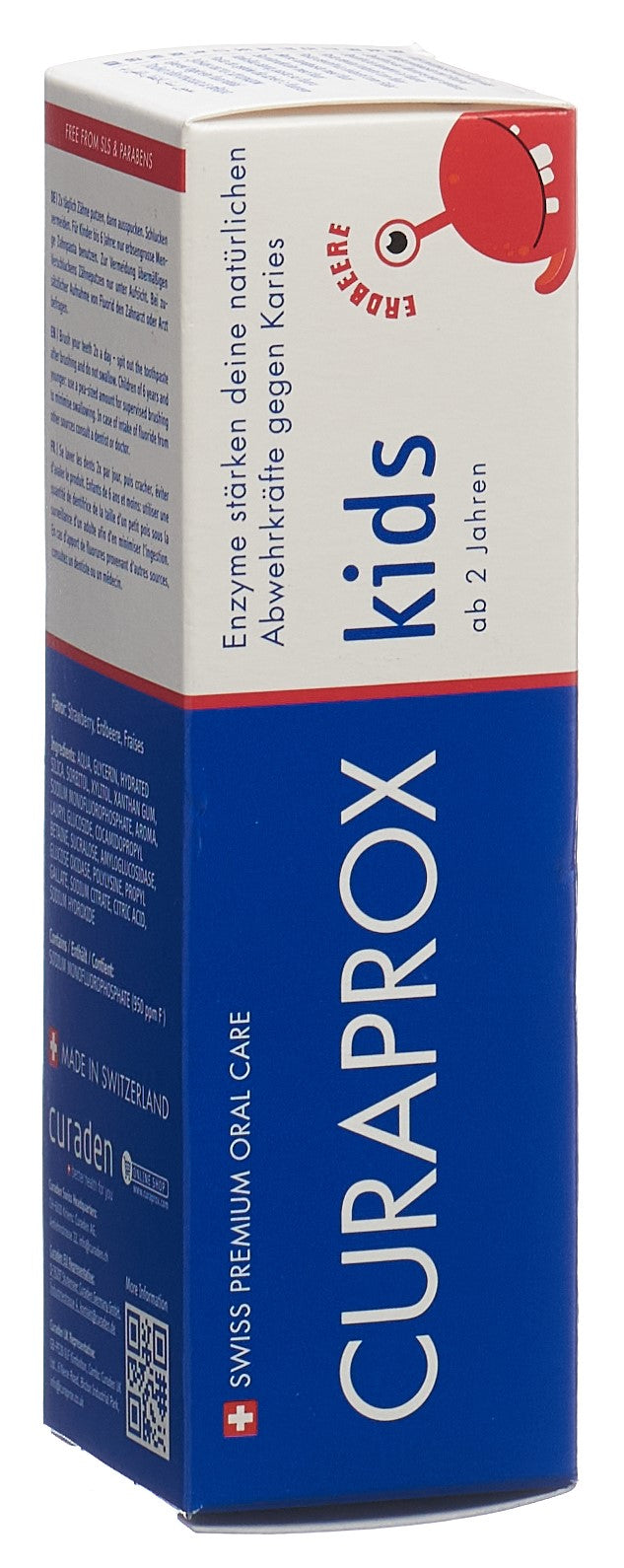 CURAPROX Kids Dentifrice Fraise 950ppm Fluor | Soin Dentaire Enfant 60 ml