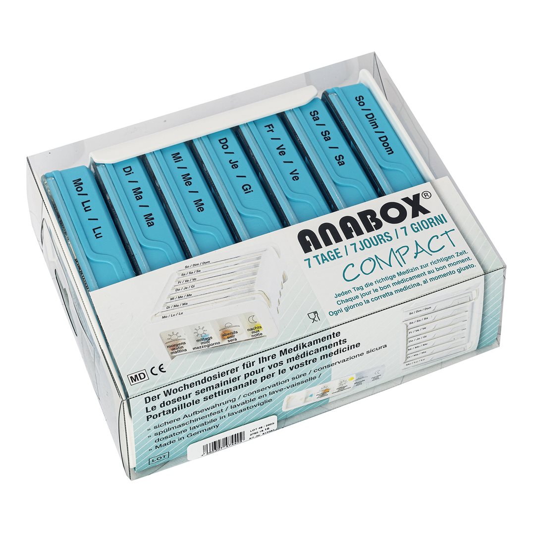 ANABOX Pilulier 7 Jours Bleu | Organisation Quotidienne Facile