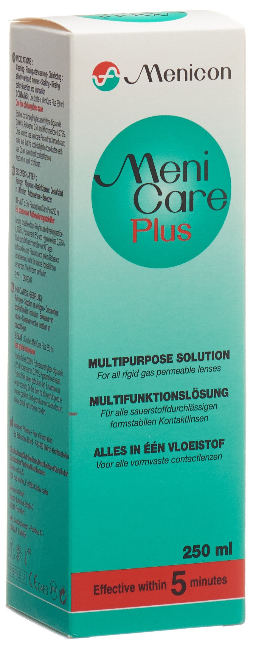 MENICARE PLUS Solution Tout-en-Un pour Lentilles | 250 ml