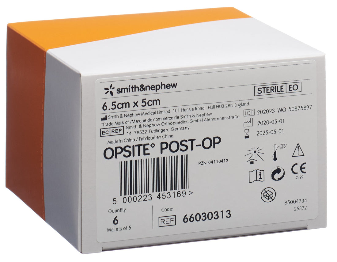 OPSITE POST-OP Pansement Film 6.5 x 5 cm Stérile - Lot de 6
