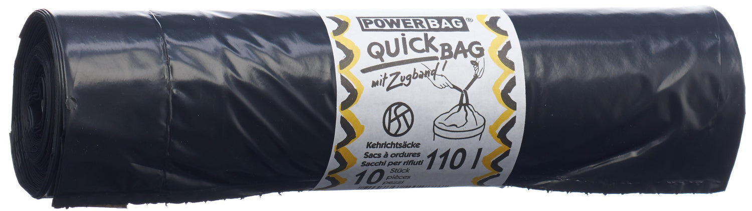 POWERBAG QuickBag Sacs Poubelle 110L OKS 10 Pièces | Résistants