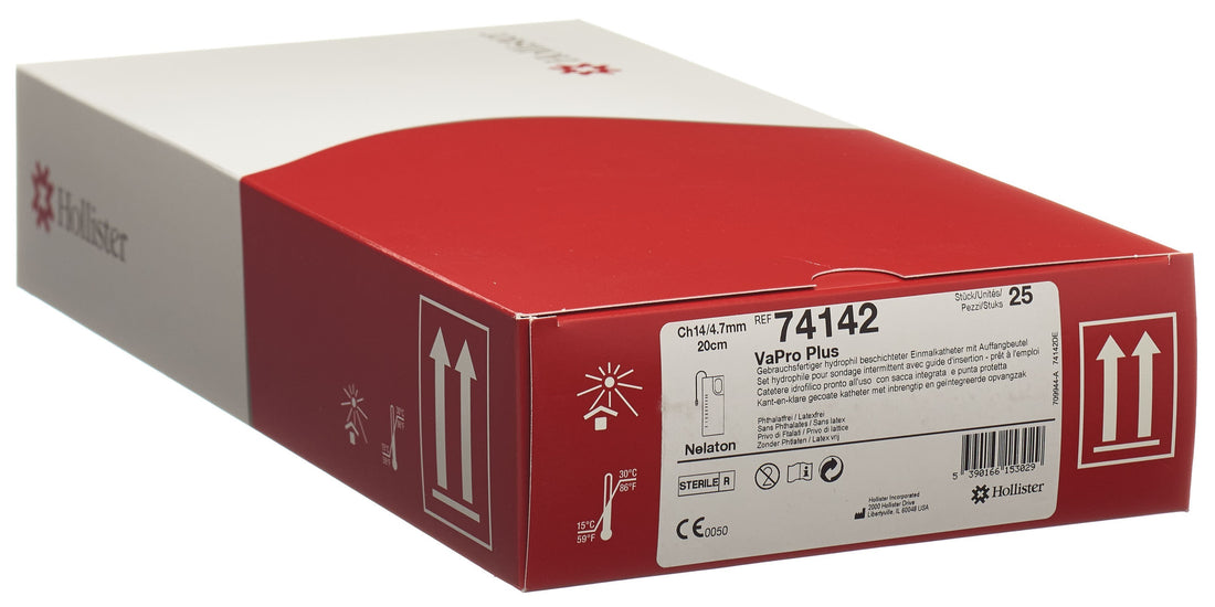 VAPRO Plus sonde 1x CH14 20cm nela sac coll 25 pce