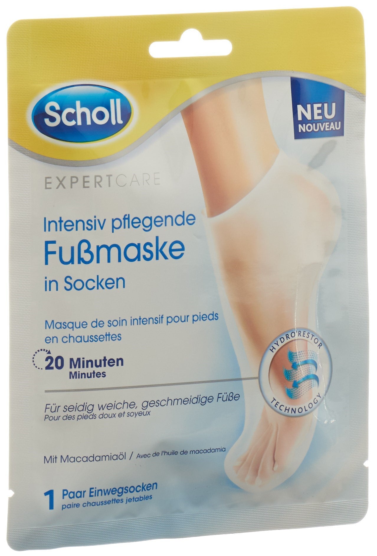Scholl ExpertCare Masque Soin Pieds Macadamia Réparateur | 2 Pièces