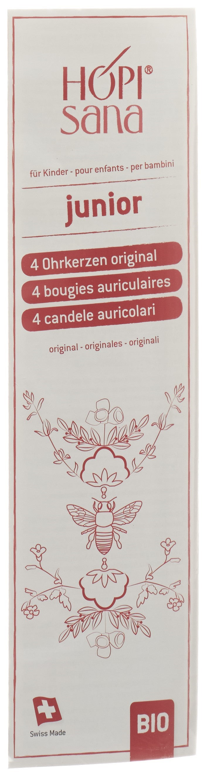 Hopisana Bougies Auriculaires Rouges Enfants 4 Pièces | Confort Naturel