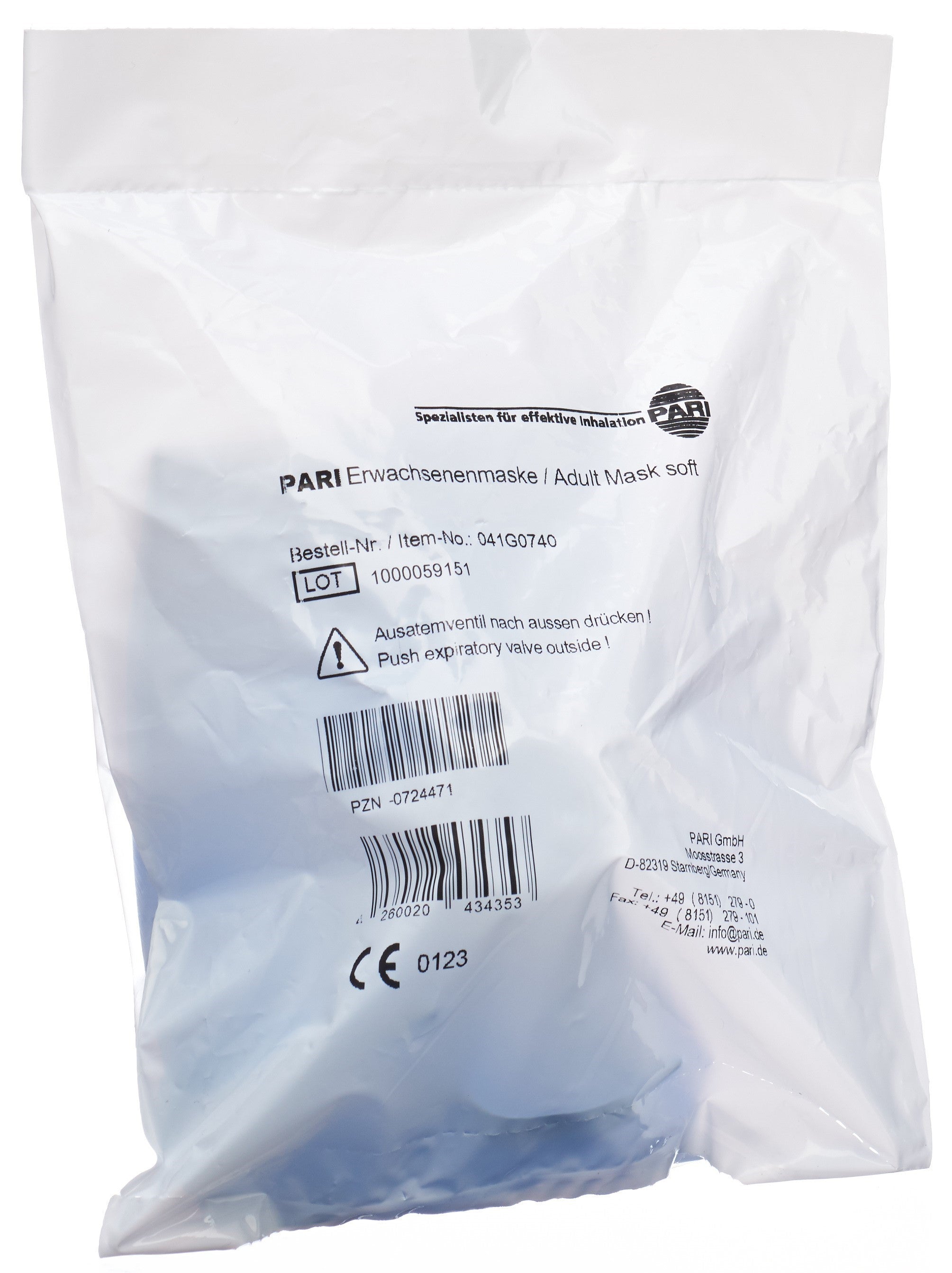 PARI Masque Adulte Souple Confort Respiratoire | 1 Masque