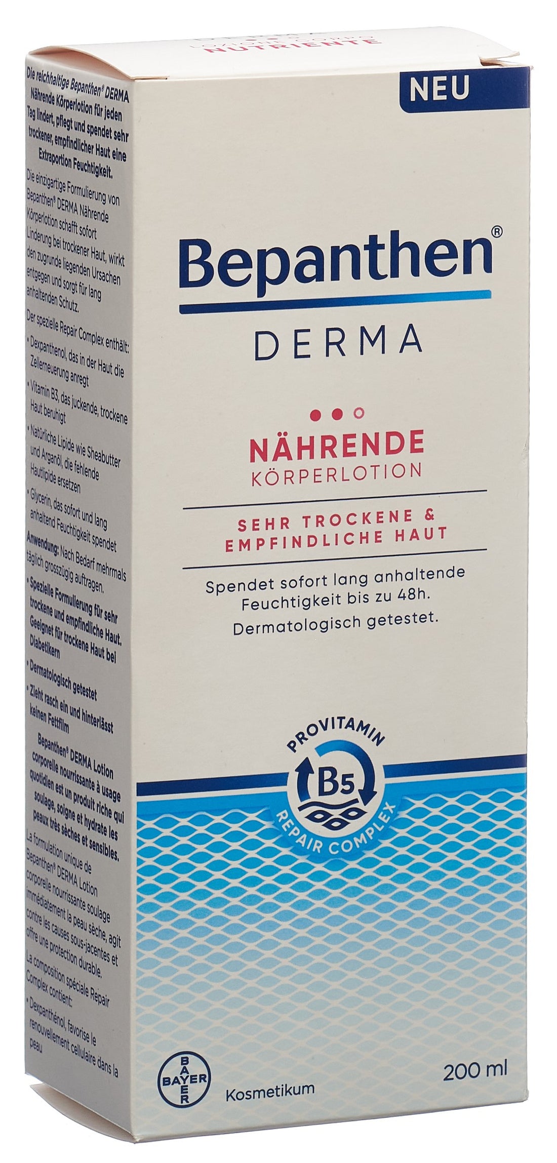 Bepanthen Derma Lait Corporel Nourrissant 200 ml | Peau Sèche