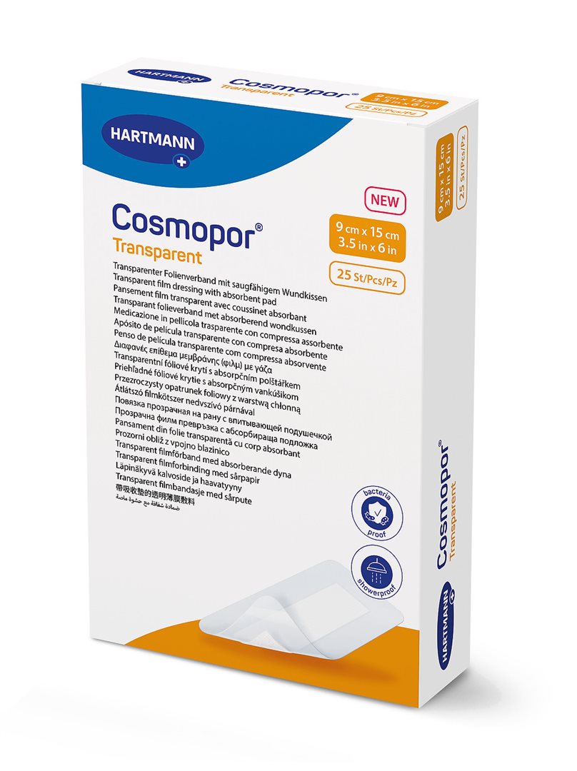 COSMOPOR Pansement Transparent Stérile 9x15cm | 25 Pièces