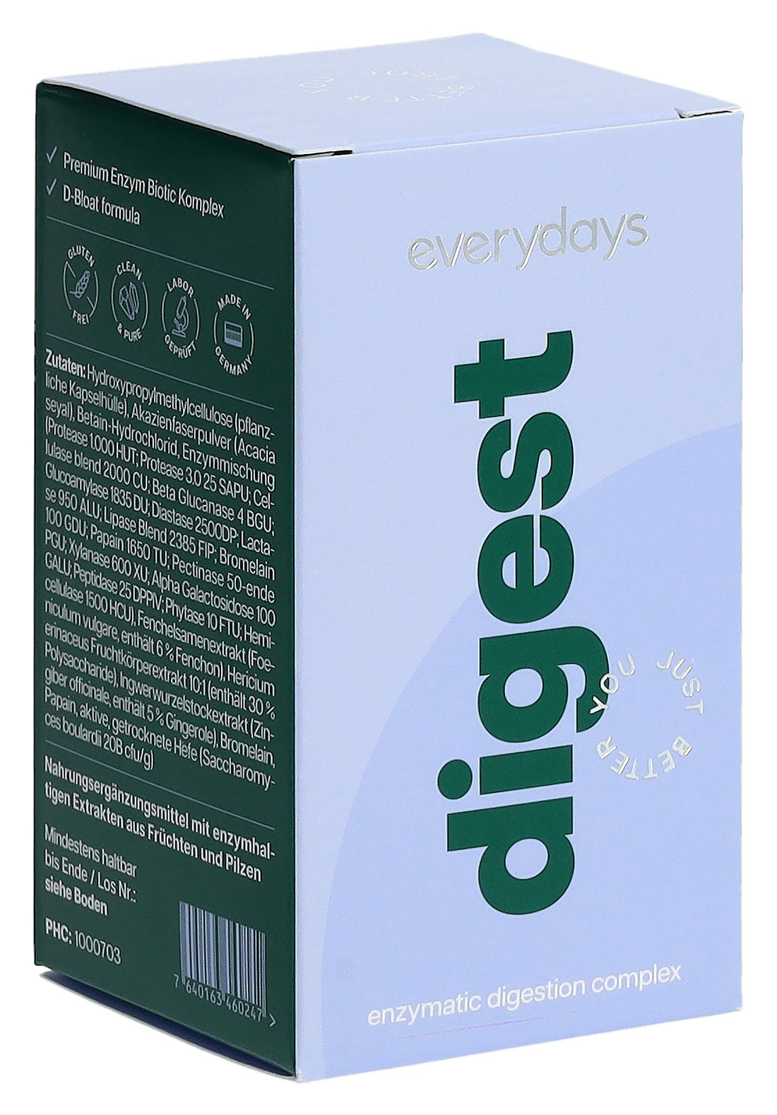 EVERYDAYS Digest Enzyms Aide à la Digestion | 60 Capsules