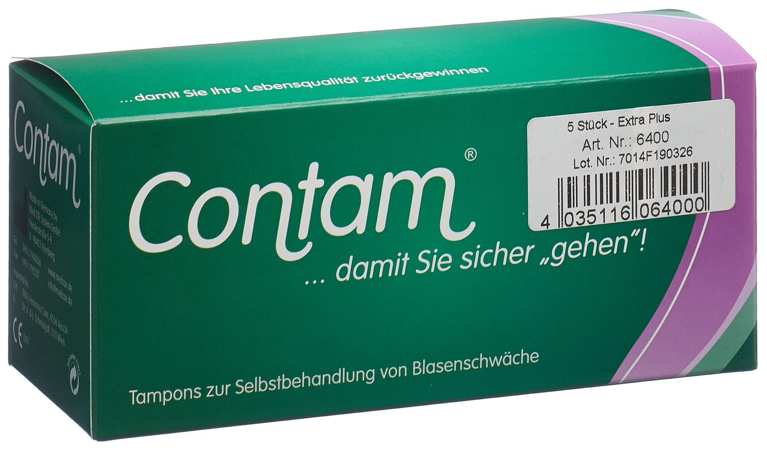 CONTAM Tampon Vaginal Extra Plus 40mm Confort &amp; Sécurité | 5 Pièces