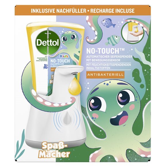 DETTOL No-Touch Boîte Starter Enfants Hygiène Saine | 1 Distributeur + 1 Recharge