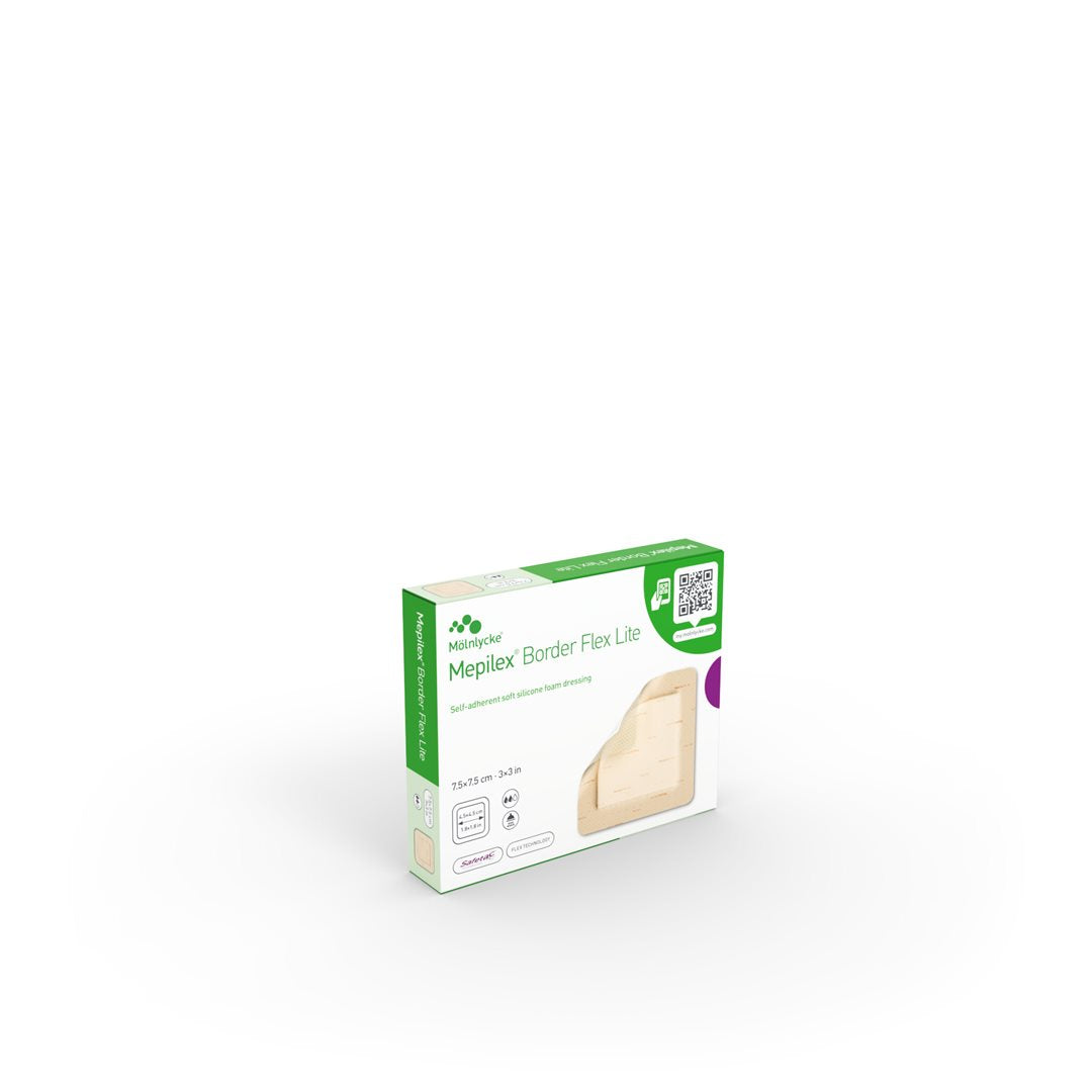 Mölnlycke MEPILEX Border Flex Lite Pansement Adhésif Cicatrisation | 7.5 x 7.5 cm