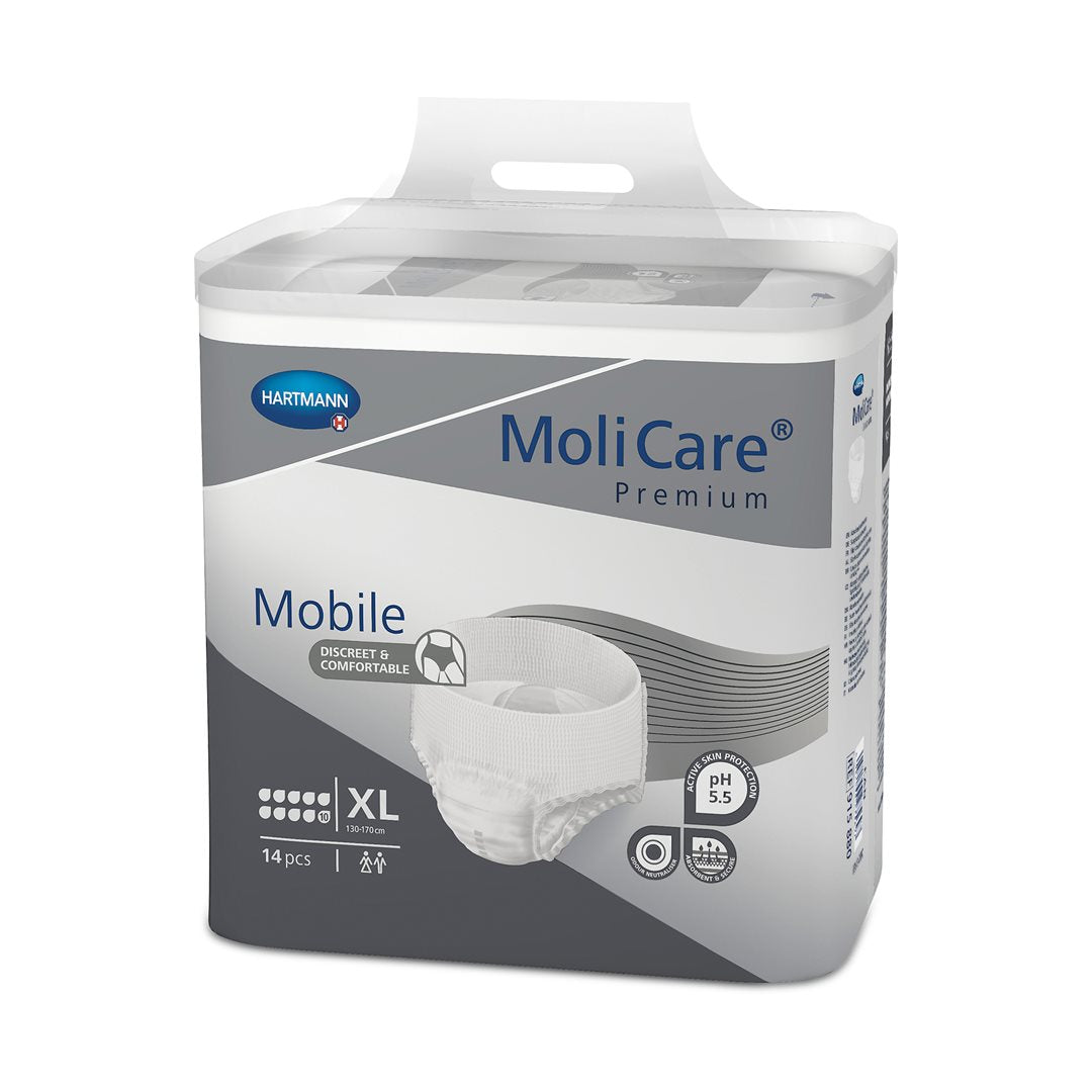 Molicare Mobile 10 XL Protections Anatomiques Confortables | 14 Pièces