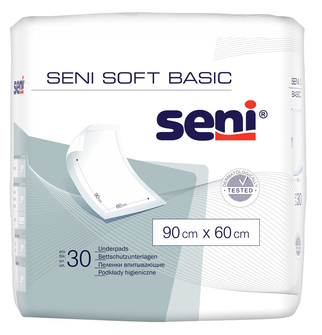 SENI Soft Basic Alèses 90x60cm 30 Pièces | Protection Absorbante