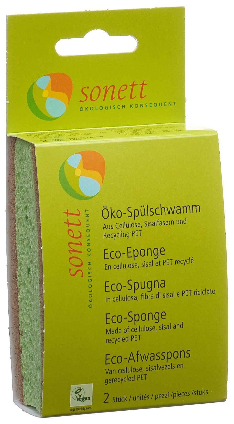 SONETT Éponge Vaisselle Naturelle 2 Pièces Écologique | Lot