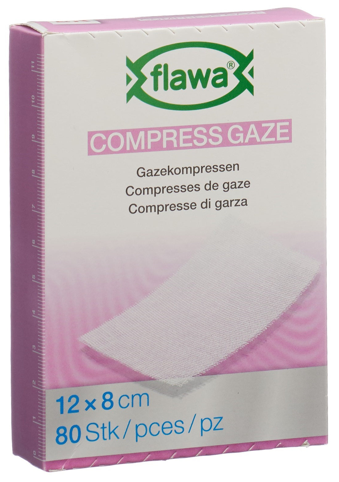 FLAWA Compresses Gaze Stériles 8x12cm - Soin Blessures | 80 Pièces