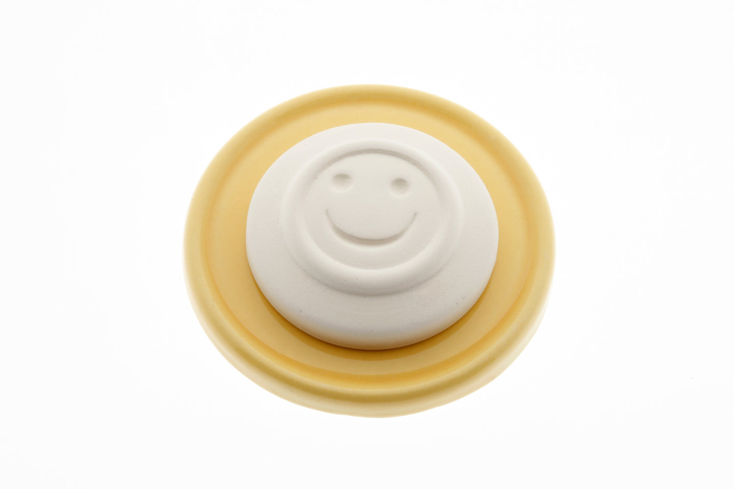AROMALIFE Set Pierre Odorante Smile &amp; Soucoupe Jaune Diffuseur Huiles Essentielles | 1 Set