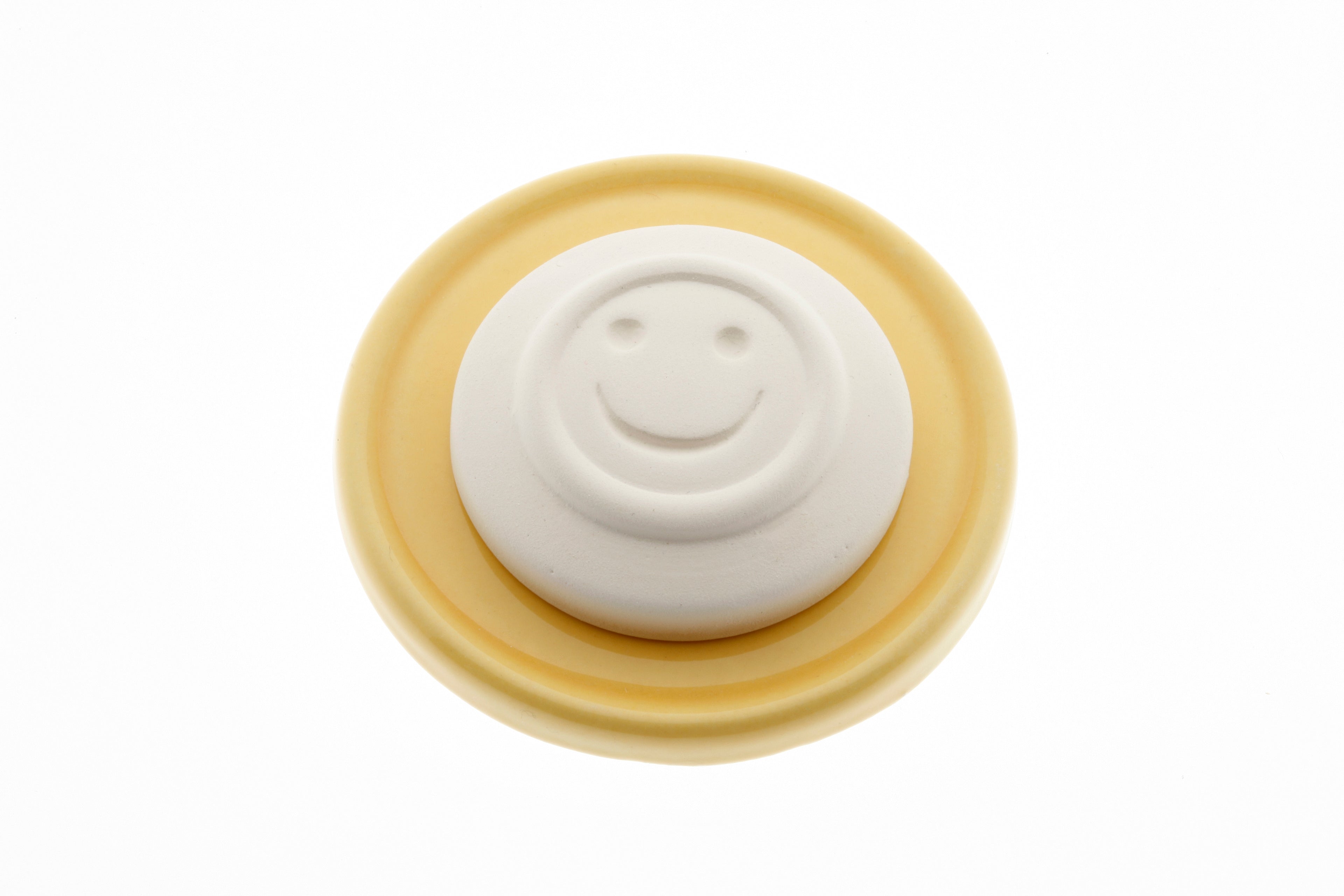 AROMALIFE Set Pierre Odorante Smile &amp; Soucoupe Jaune Diffuseur Huiles Essentielles | 1 Set