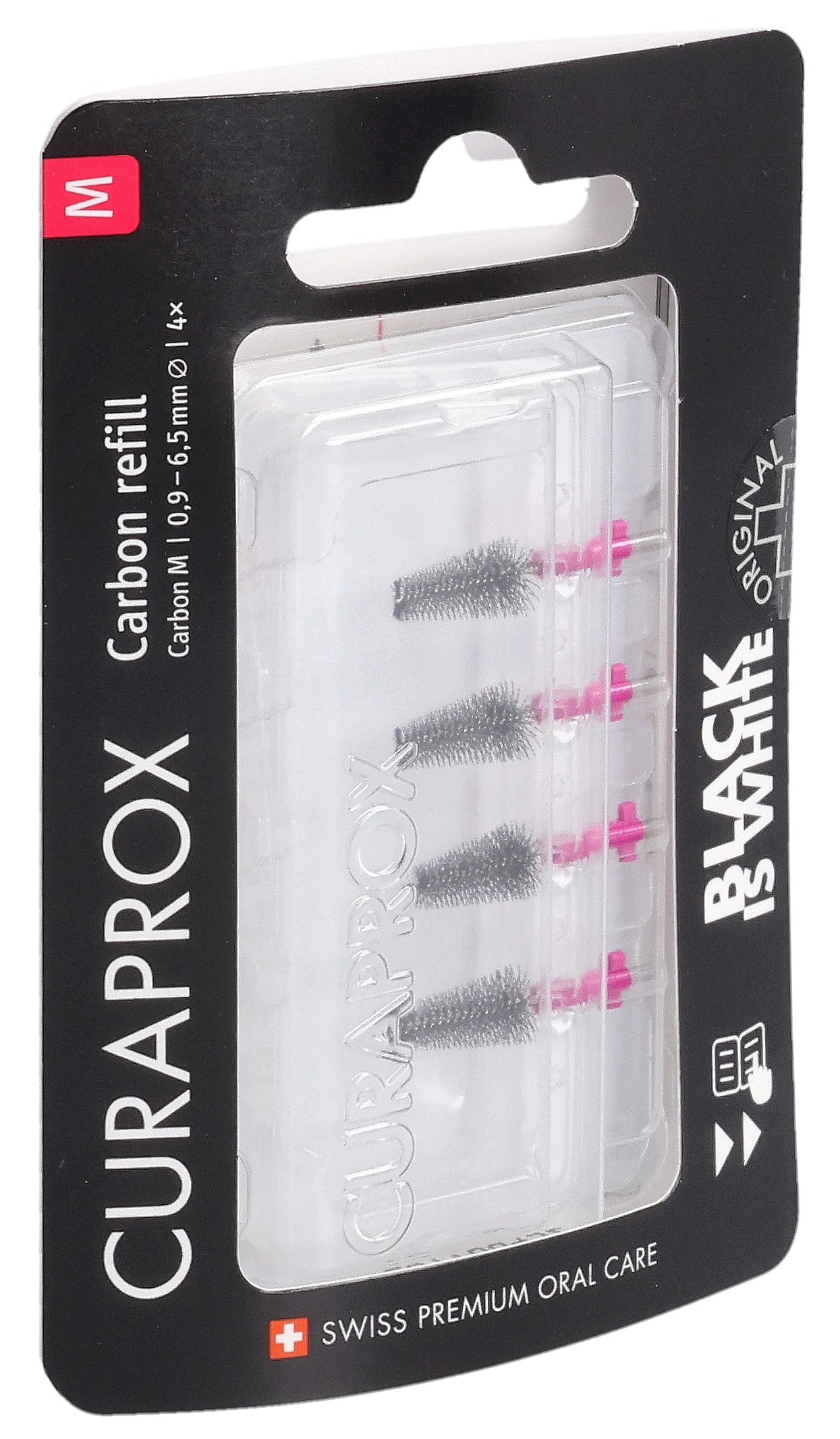 CURAPROX Black is White Recharge Carbon Brossettes 4 pcs | Blancheur