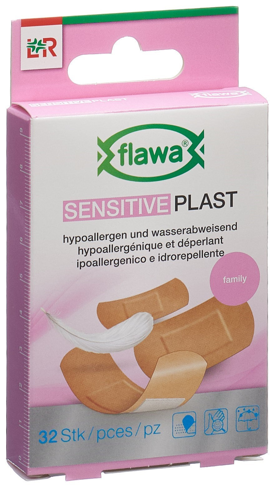 FLAWA SENSITIVE Pansement Adhésif Hypoallergénique | 3 Tailles 32 Pièces