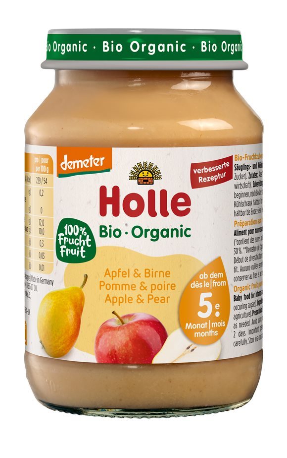 Holle Compote Pomme Poire Bio 190 g | Bébé Gourmand